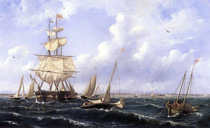 Albertus van Beest View of Shipping in New Bedford Harbor ca1855